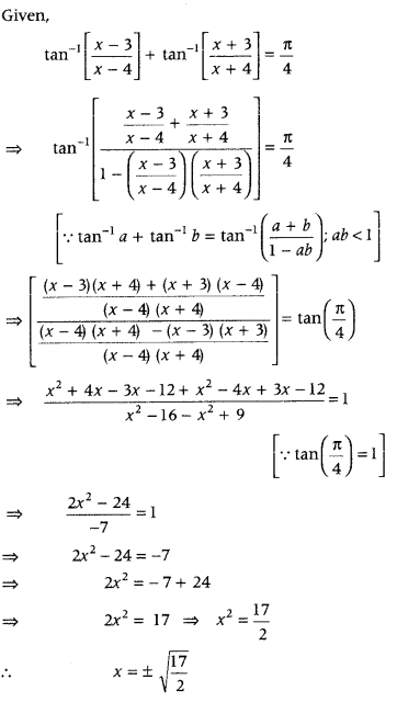 Inverse Trigonometric Functions Class 12 Maths Important Questions Chapter 2 25