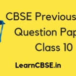 CBSE Previous Year Question Papers Class 10