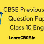 CBSE Previous Year Question Papers Class 10 English