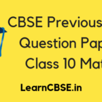 CBSE Previous Year Question Papers Class 10 Maths