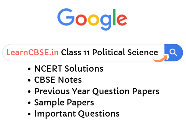 NCERT Solutions for Class 11 Political Science