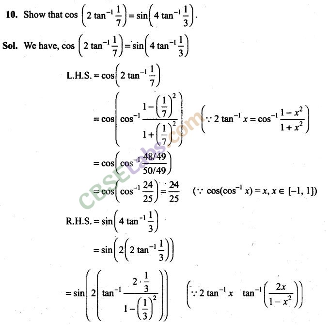 NCERT Exemplar Class 12 Maths Chapter 2 Inverse Trigonometric Functions Img 8